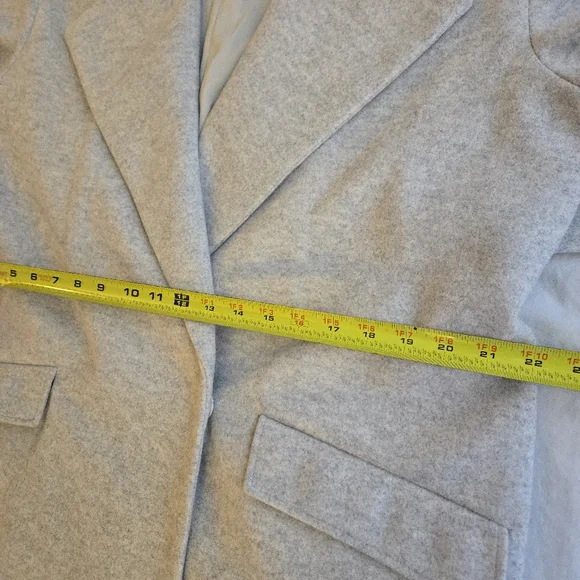 Express Belted Wrap Front Faux Wool Coat Light Gray HAL3 - Picture 11 of 16